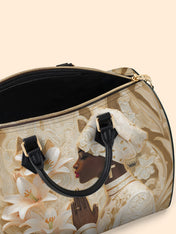 Divine Melanin Leather Boston Bag QR0TD553