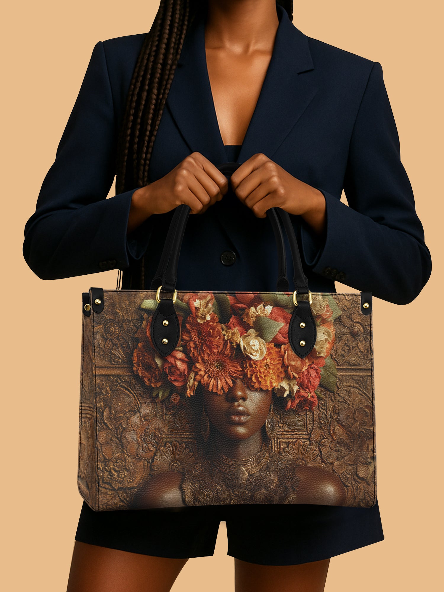 Floral Goddess Premium Leather Handbag QR0TV043