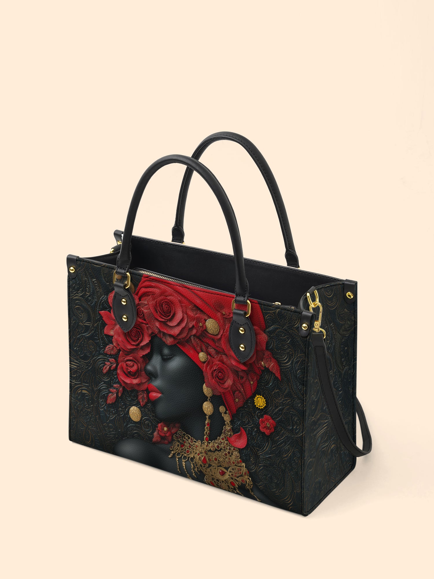 Scarlet Rose Inferno Premium Leather Handbag QR0XD294