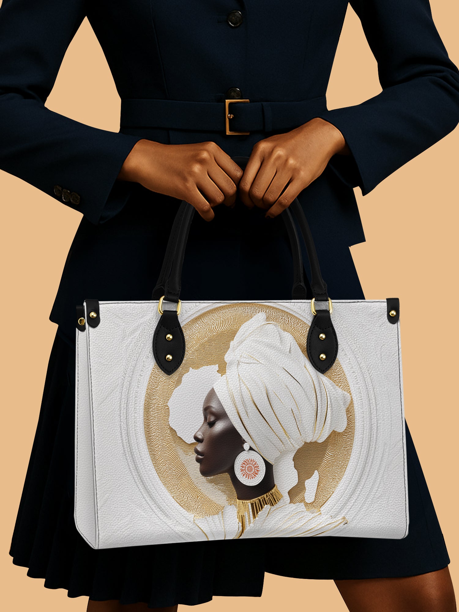 Motherland White Premium Leather Handbag QR0TD331