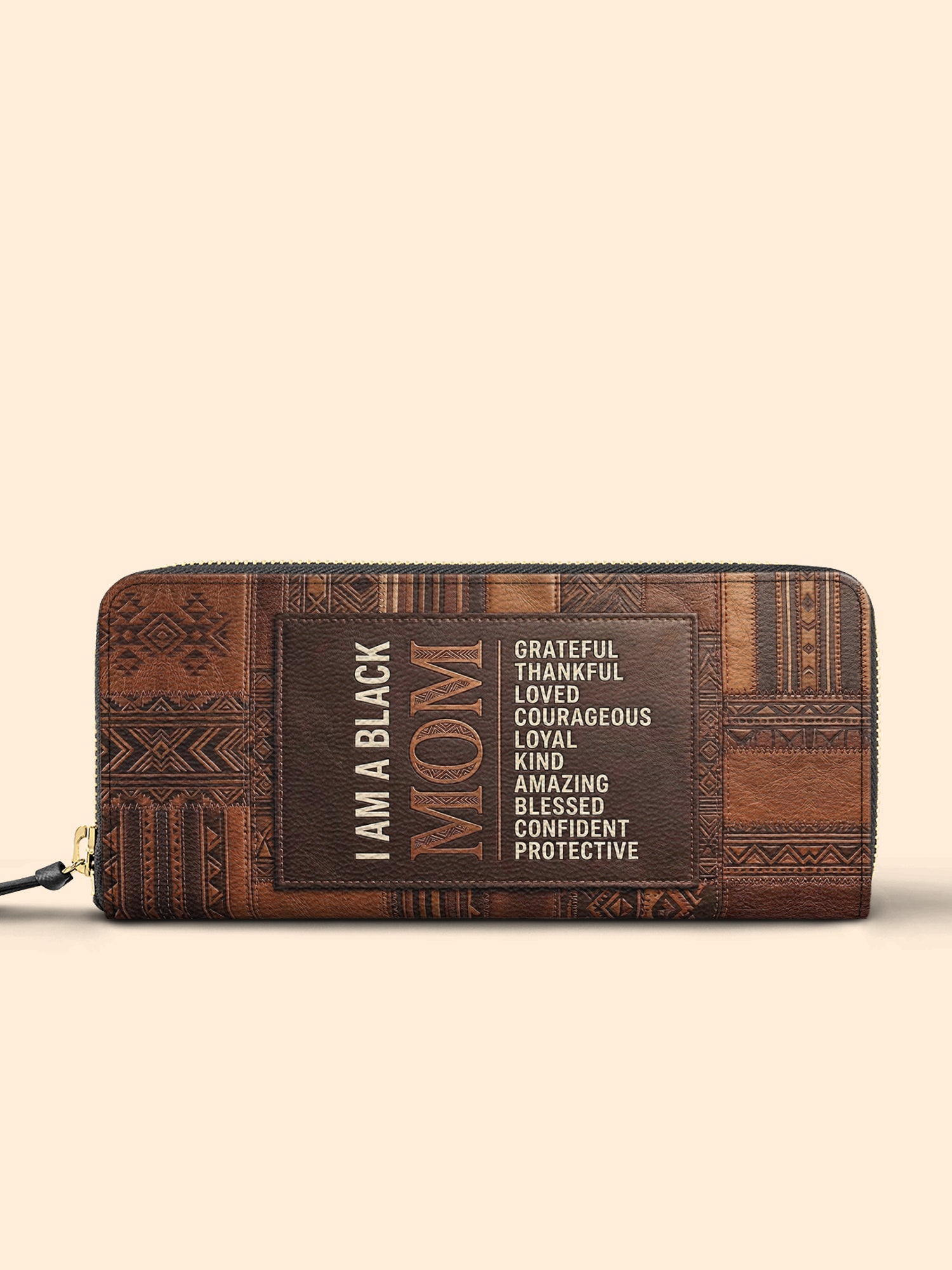 Black Mom Essence Slimline Zippy Wallet QR0TV272