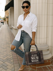 Black Mom Magic Premium Leather Handbag QR0HH205