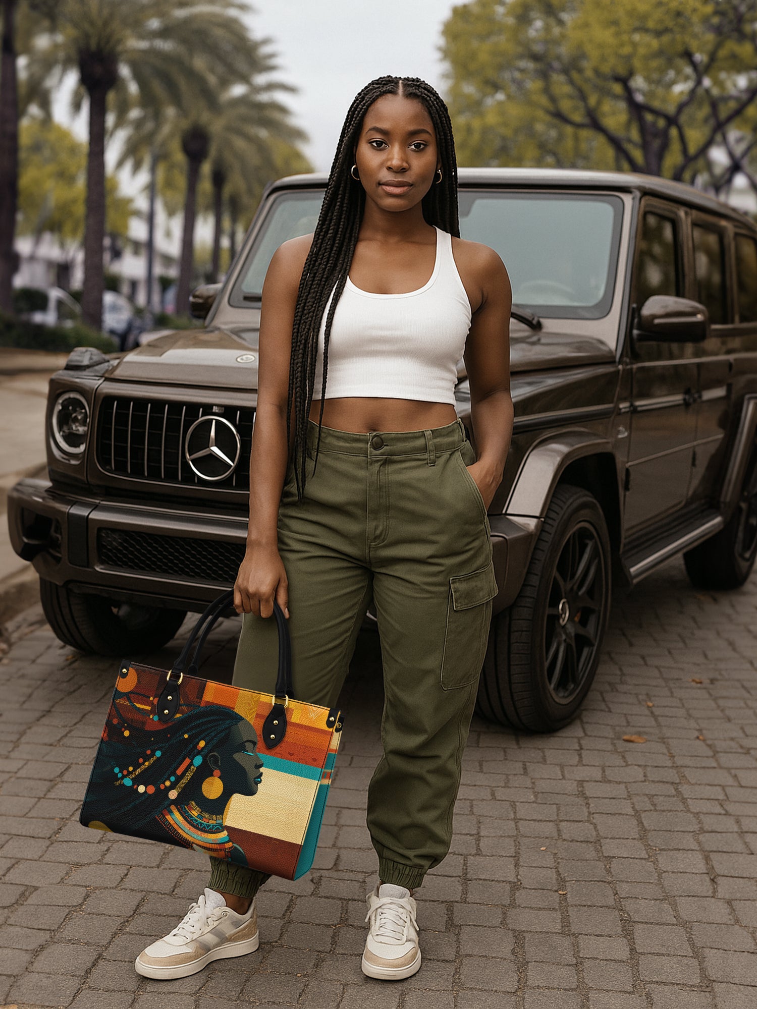 Ebony Horizon Premium Leather Handbag QR0TV179