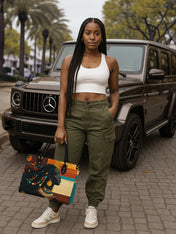 Ebony Horizon Premium Leather Handbag QR0TV179