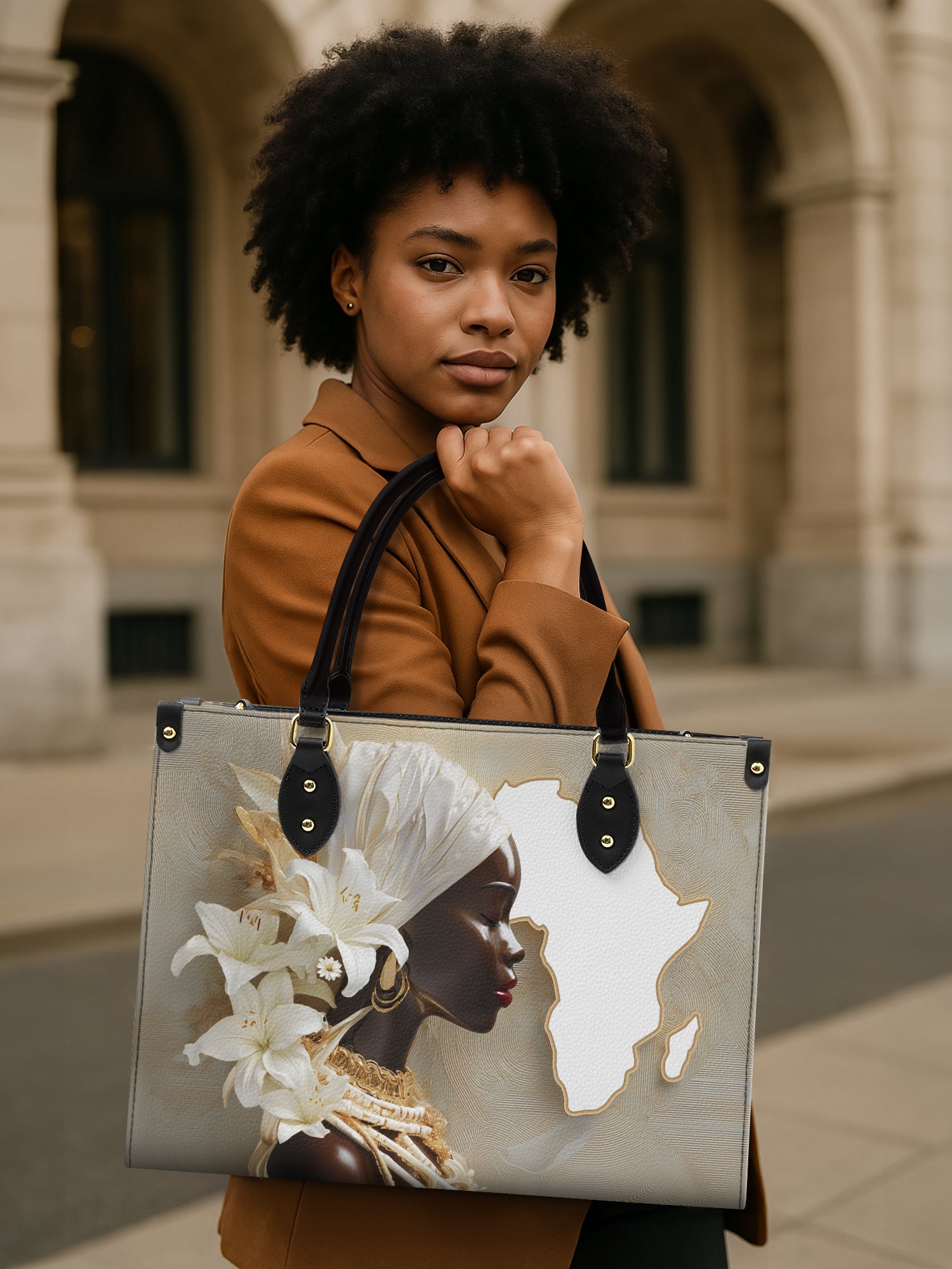 African Brilliance Premium Leather Handbag QR0XD536