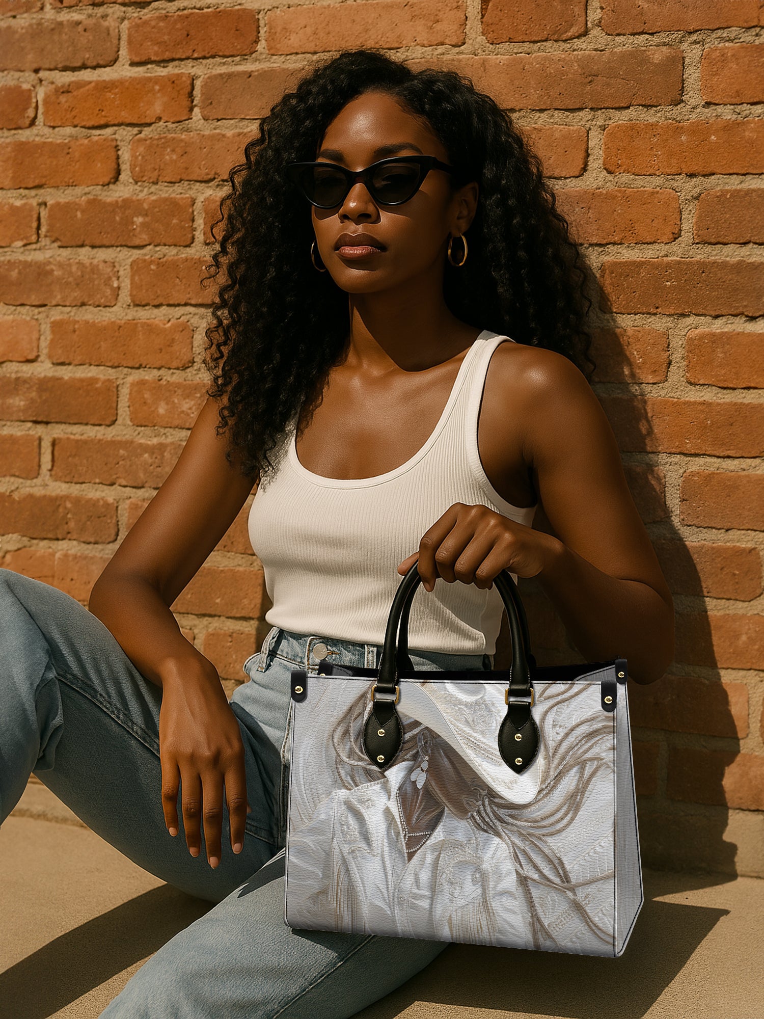 Ebony Dust Premium Leather Handbag QR0TD450