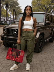 Desert Rose Belle Premium Leather Handbag QR0TD500