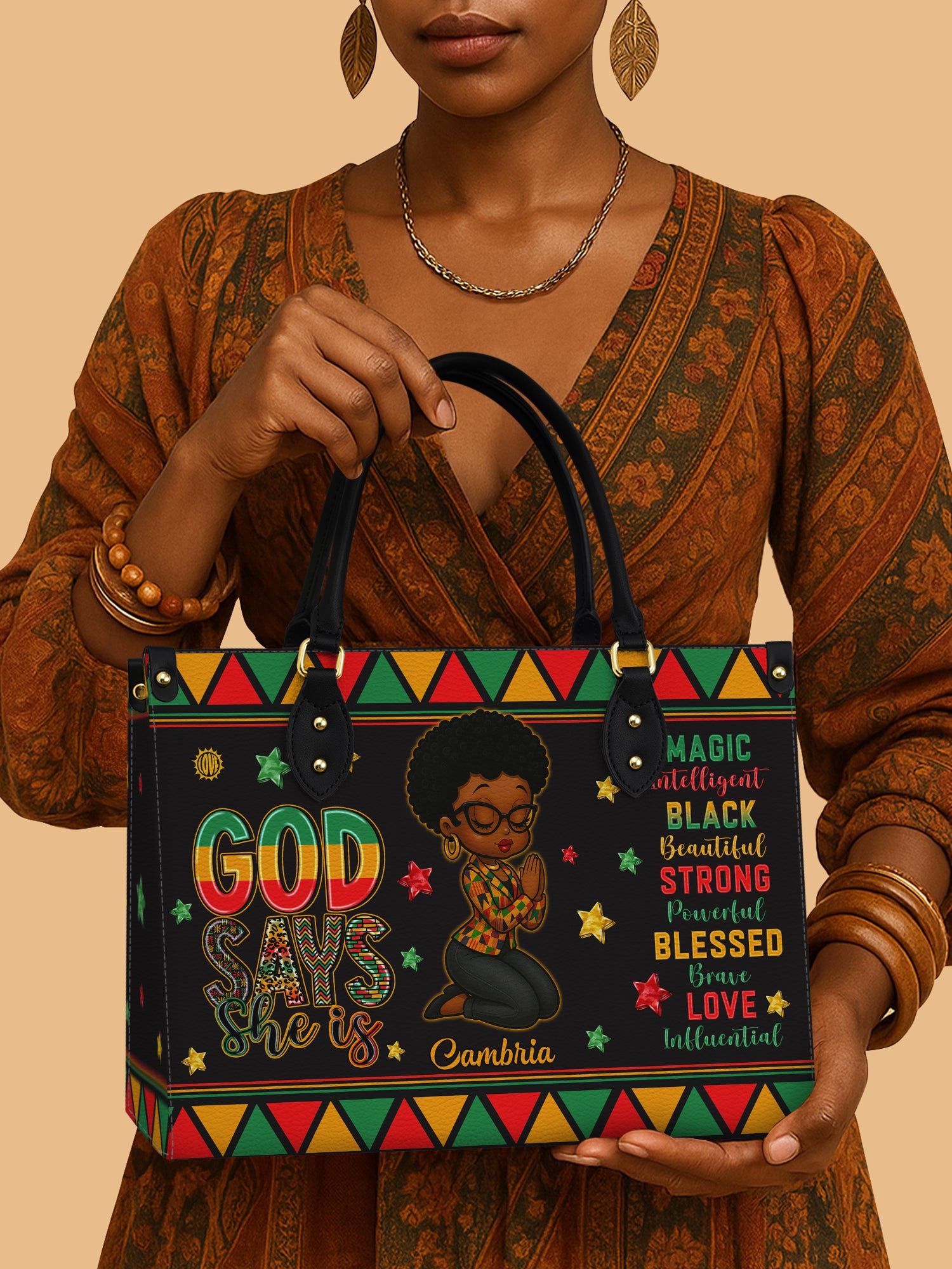 Divine Strength Premium Leather Handbag