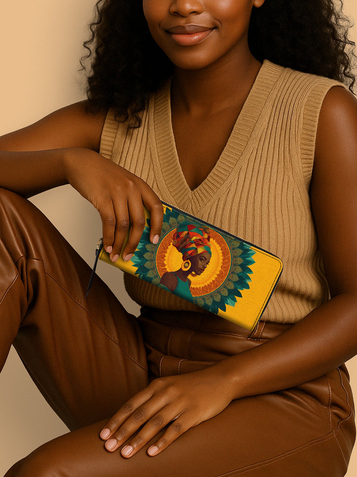 Solar Bloom Queen Slimline Zippy Wallet QR0TV222