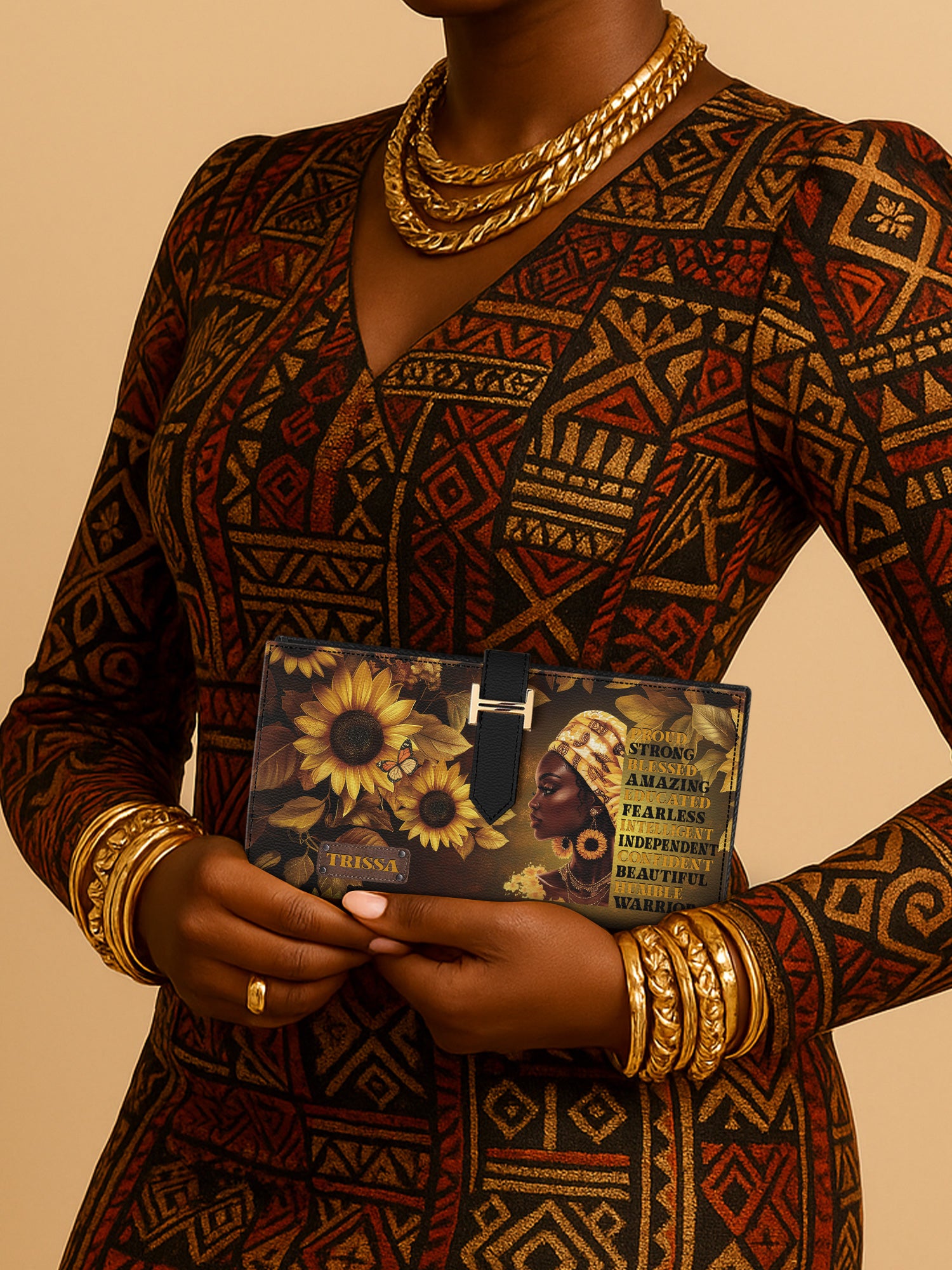 Golden Warrior Tab Closure Wallet