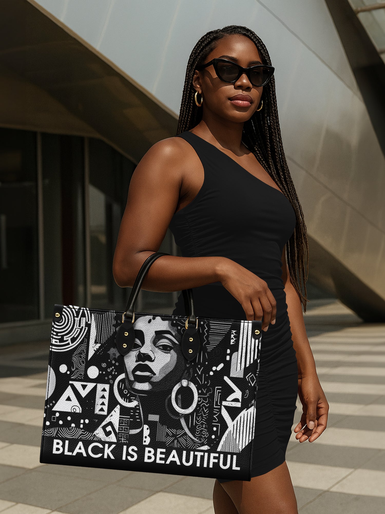 Black Beauty Premium Leather Handbag QR0XD1026