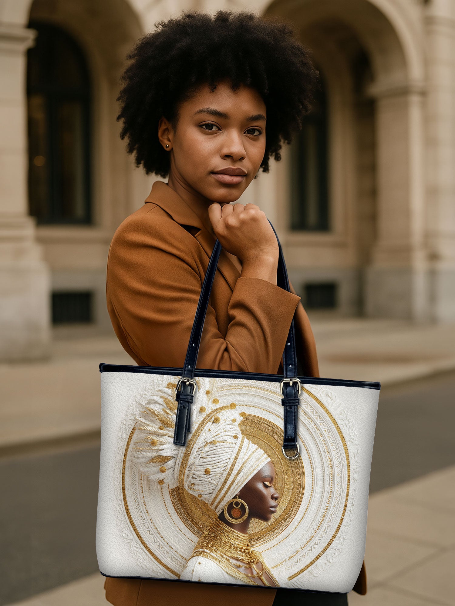 Regal Spirit Rising Leather Bucket Bag QR0TV201