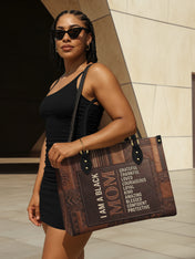 Black Mom Essence Premium Leather Handbag QR0TV272