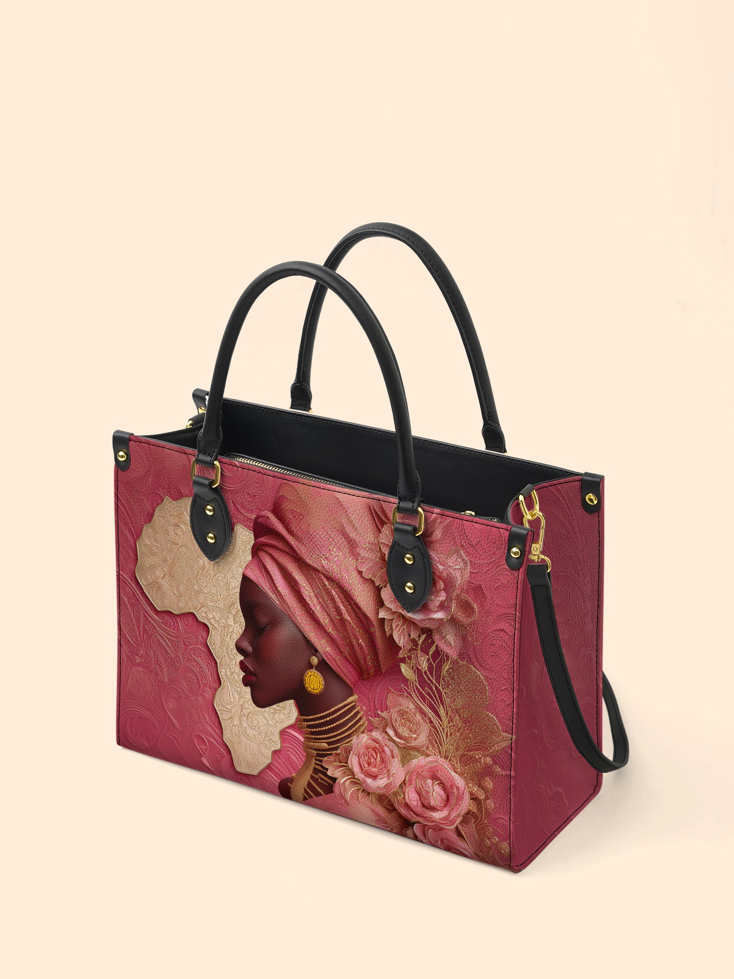 African Blossom Premium Leather Handbag QR0XD538