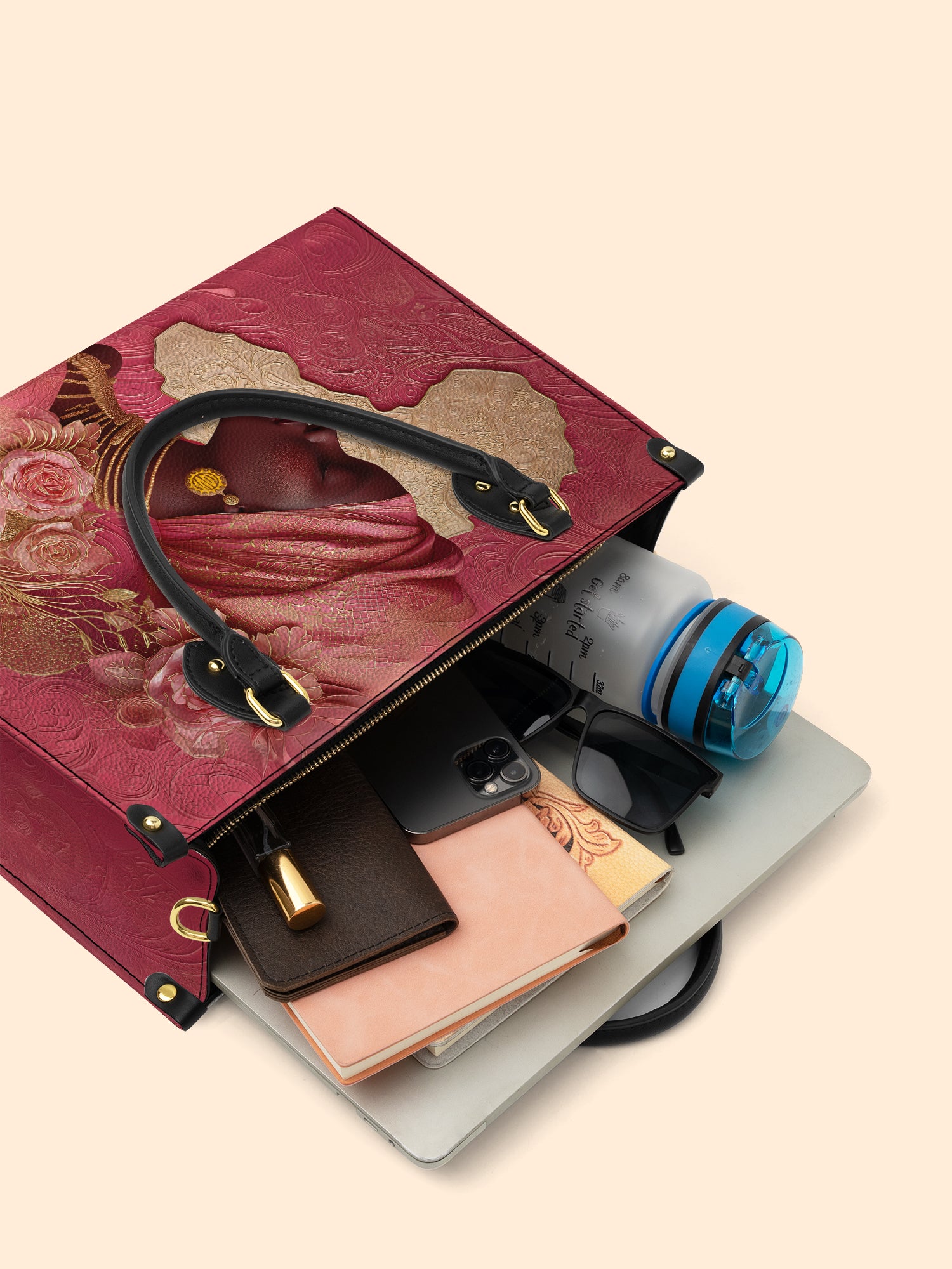 African Blossom Premium Leather Handbag QR0XD538