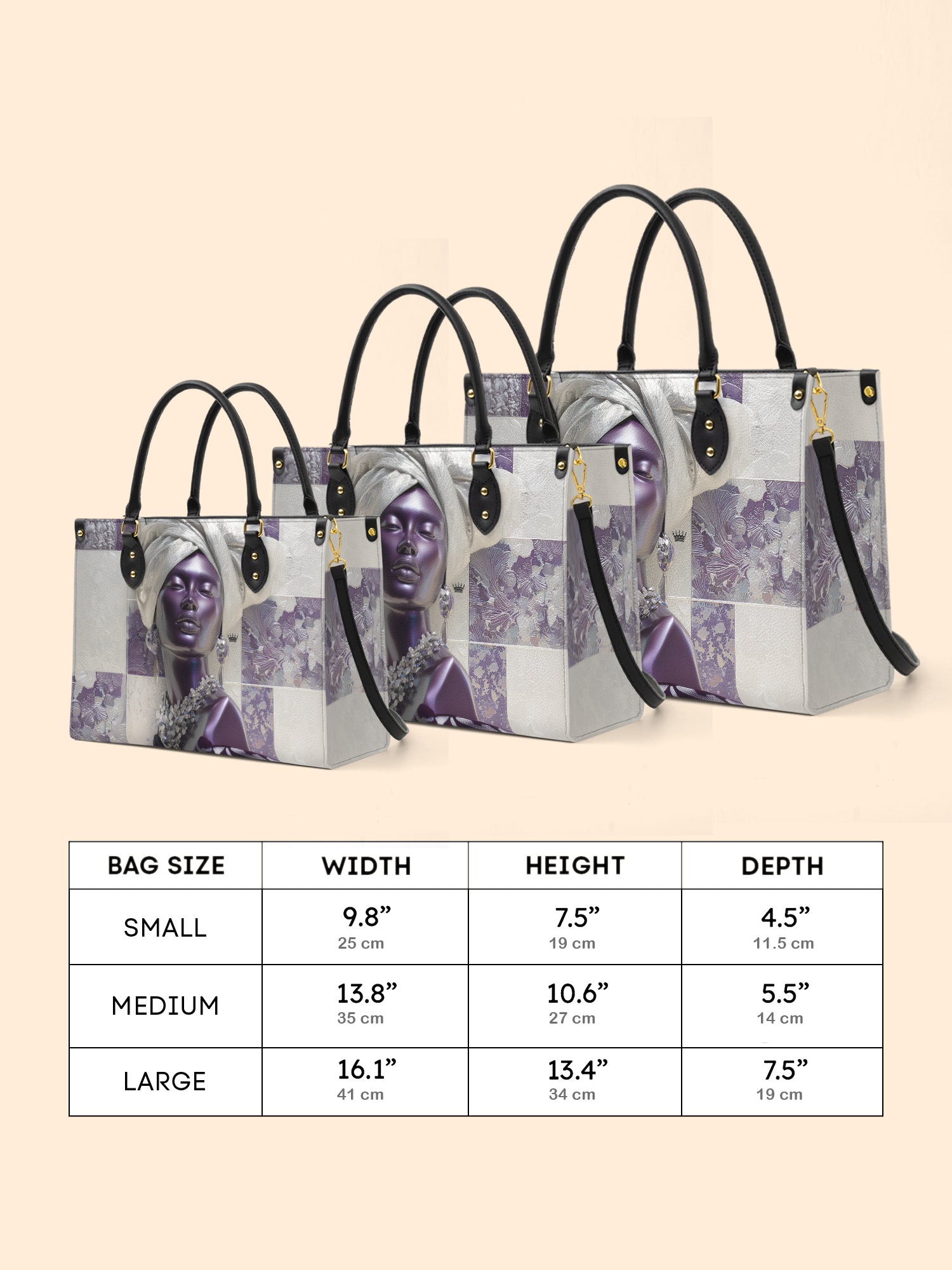 Amethyst Crown Premium Leather Handbag QR0TD436