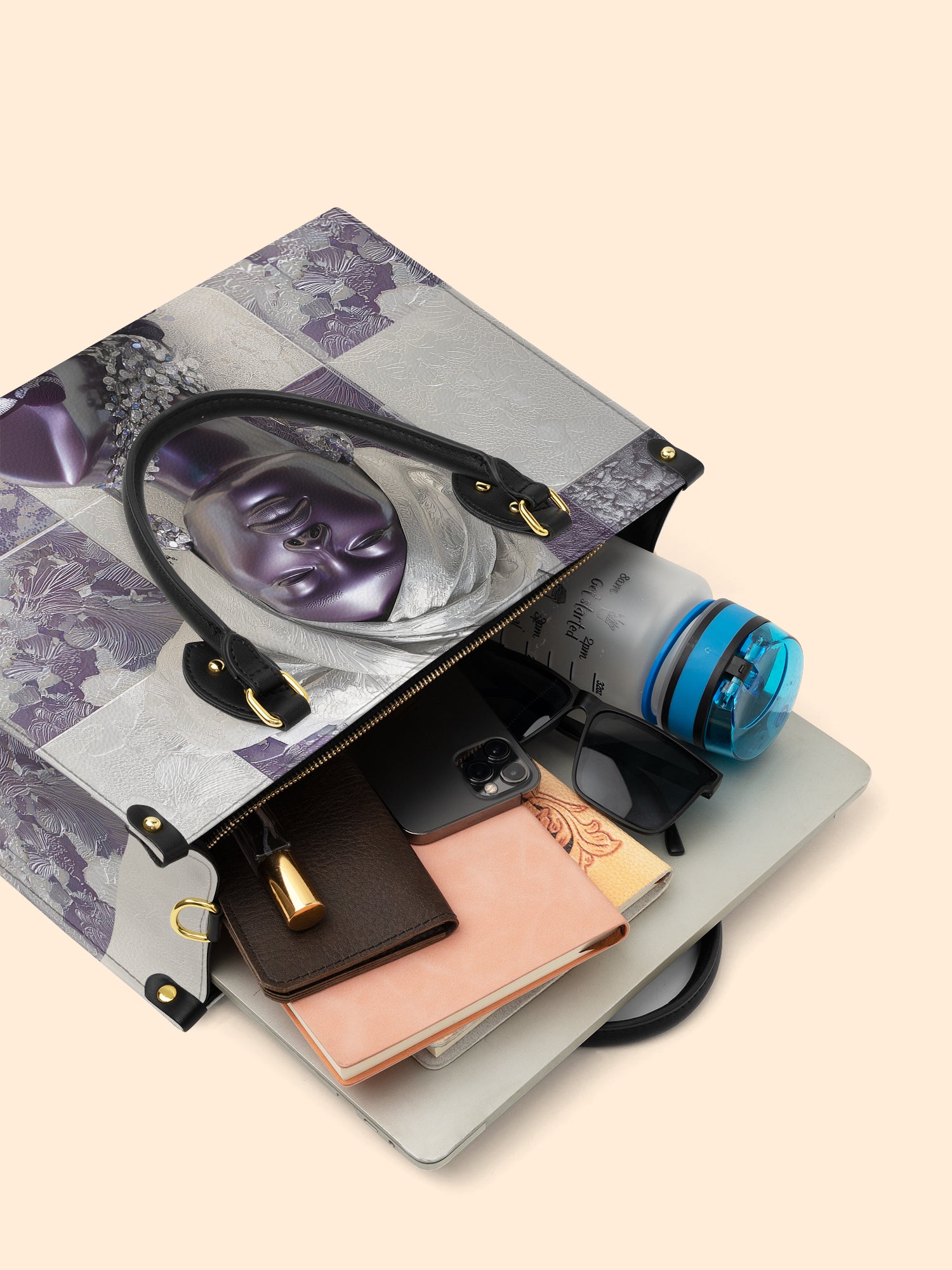 Amethyst Crown Premium Leather Handbag QR0TD436