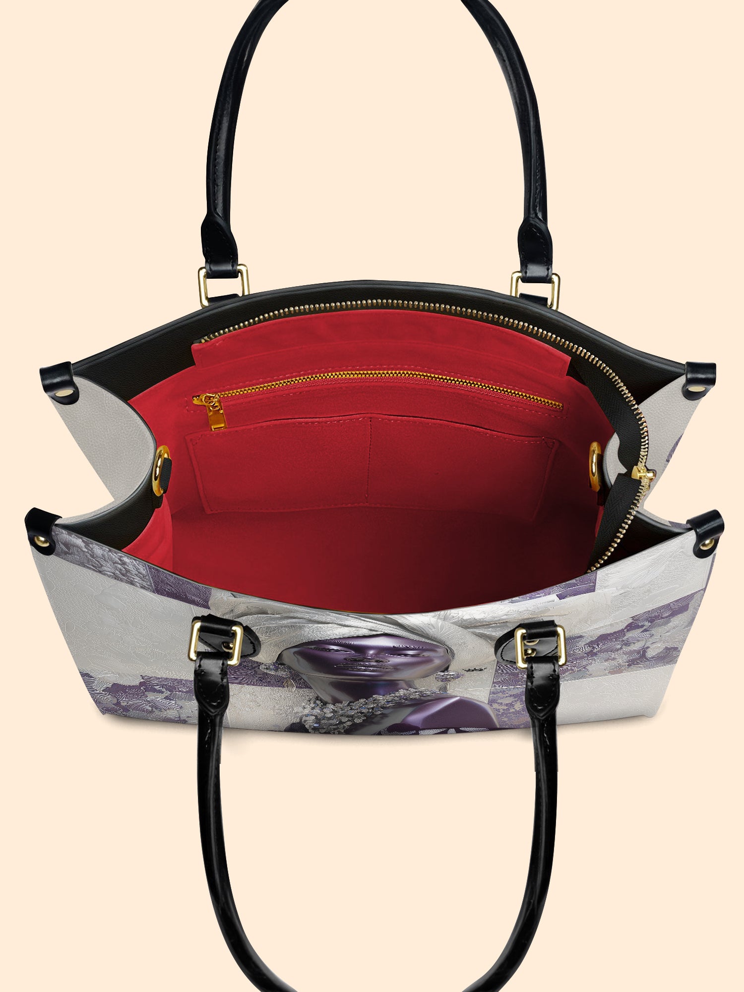 Amethyst Crown Premium Leather Handbag QR0TD436