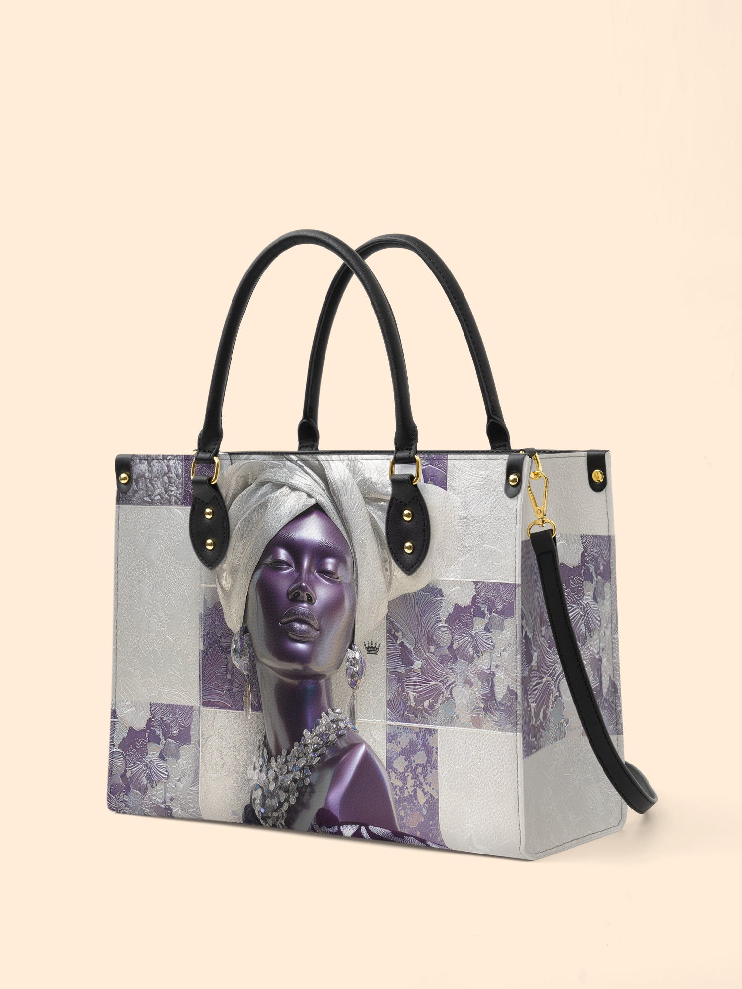 Amethyst Crown Premium Leather Handbag QR0TD436