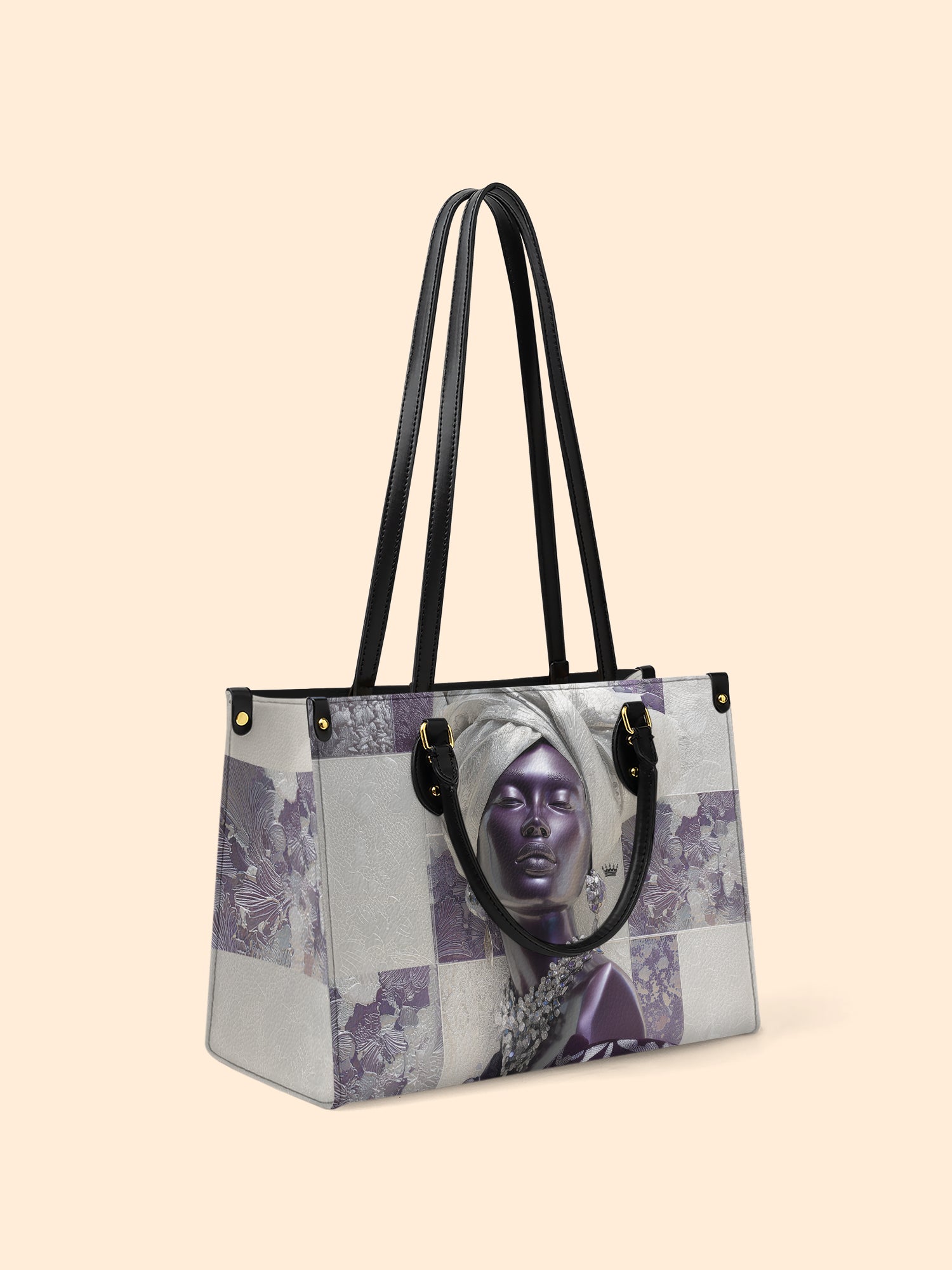 Amethyst Crown Premium Leather Handbag QR0TD436