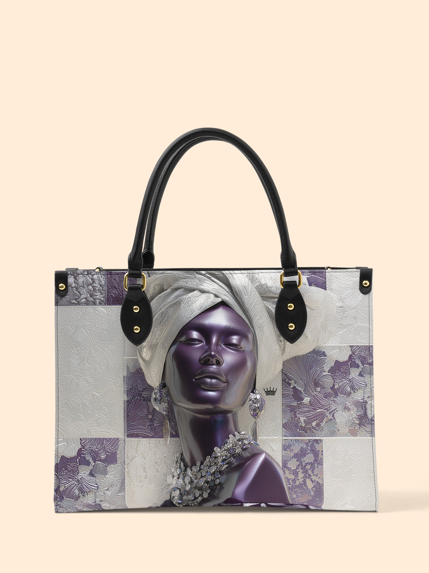 Amethyst Crown Premium Leather Handbag QR0TD436