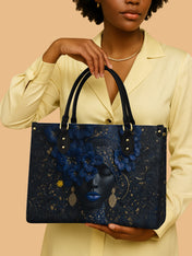Midnight Bluebonnet Premium Leather Handbag QR0XD292
