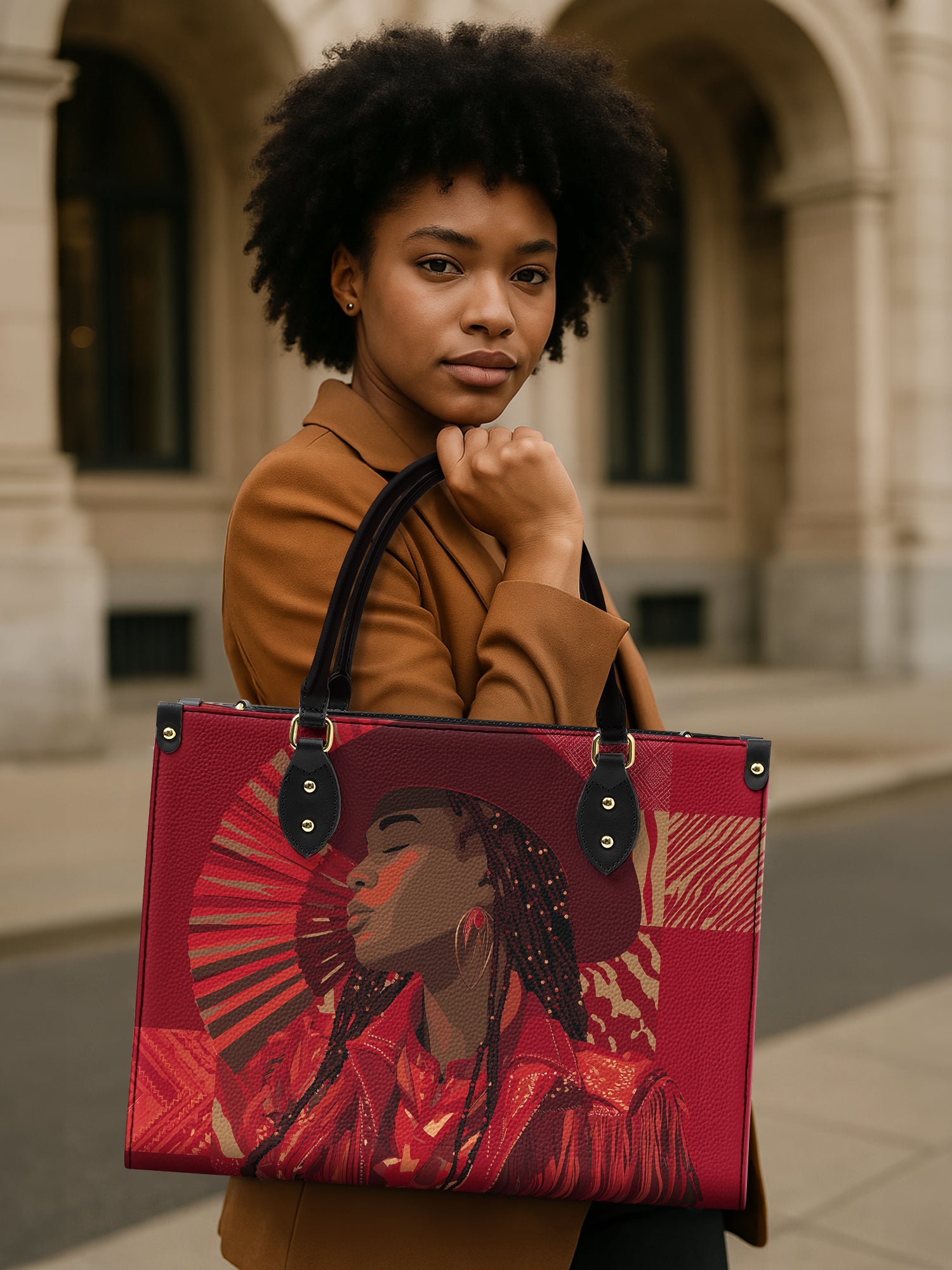 Desert Rose Belle Premium Leather Handbag QR0TD500