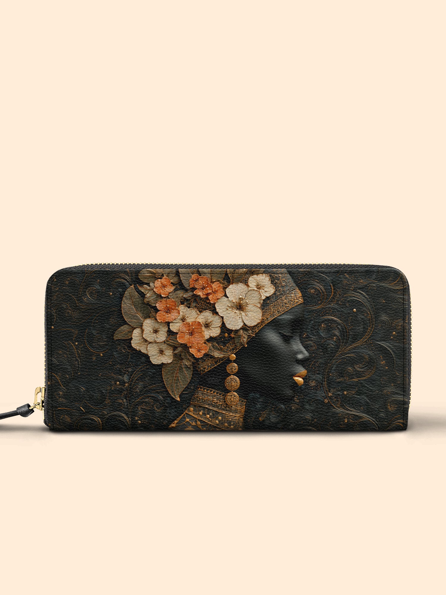 Orange Blooms Queen Slimline Zippy Wallet QR0XD309