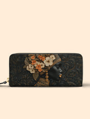 Orange Blooms Queen Slimline Zippy Wallet QR0XD309