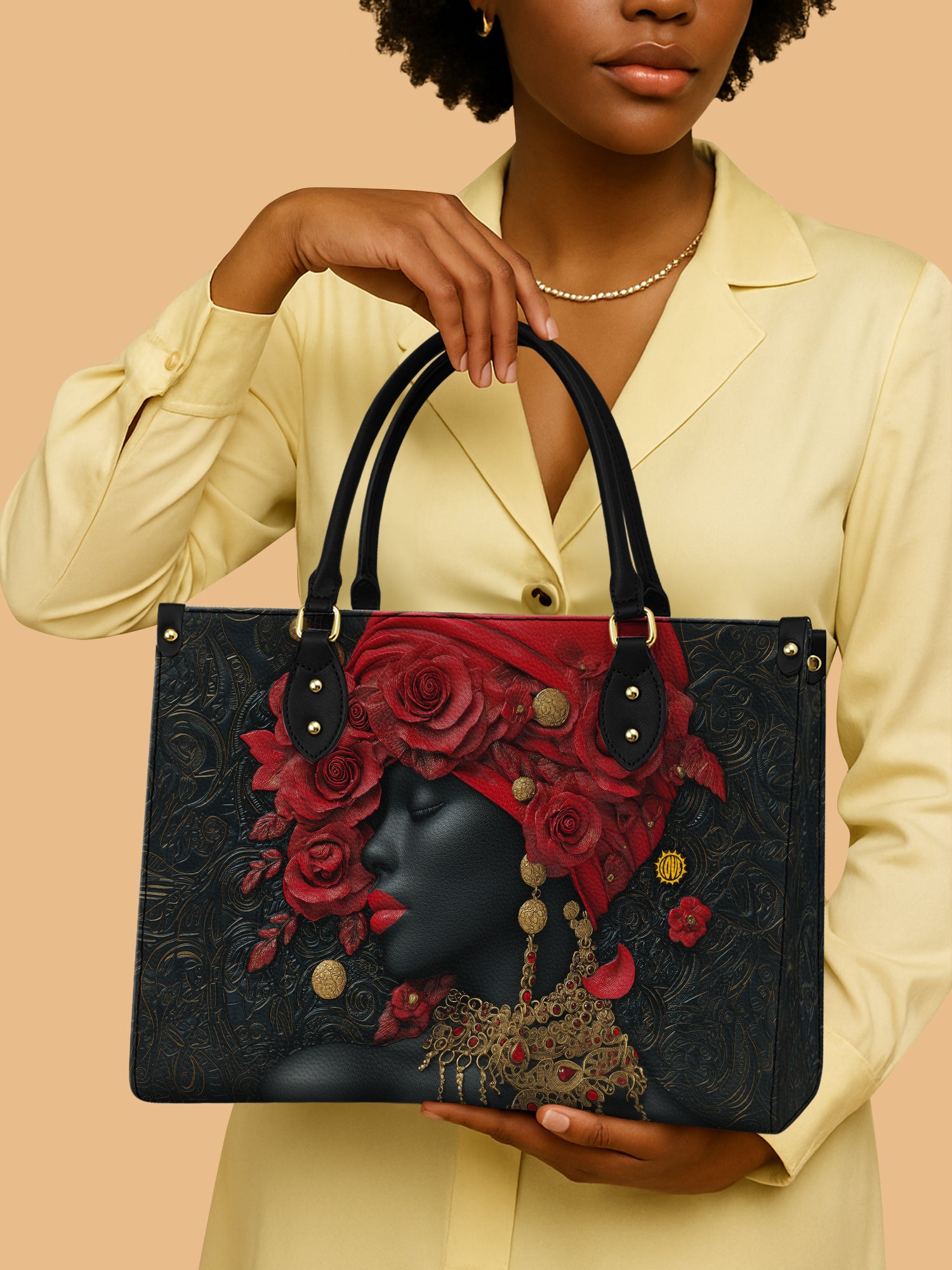 Scarlet Rose Inferno Premium Leather Handbag QR0XD294