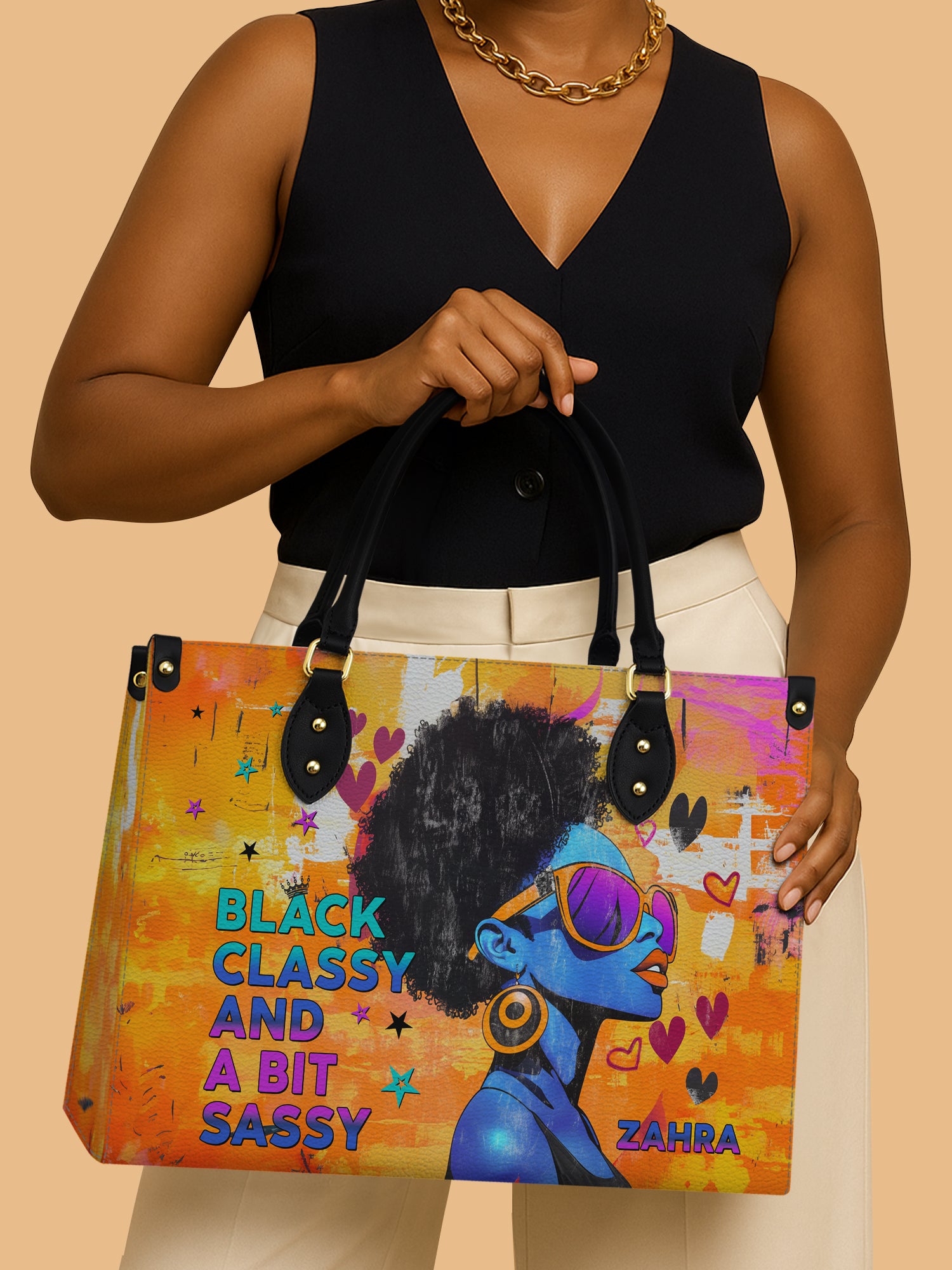 Black Classy Premium Leather Handbag