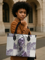 Amethyst Crown Premium Leather Handbag QR0TD436