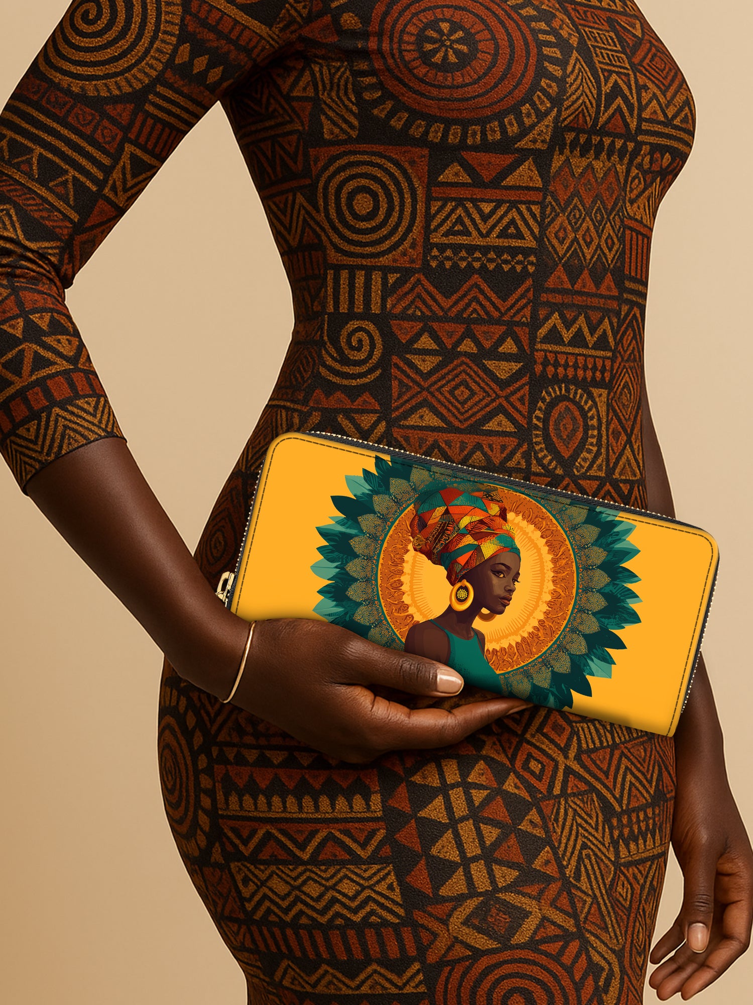 Solar Bloom Queen Slimline Zippy Wallet QR0TV222
