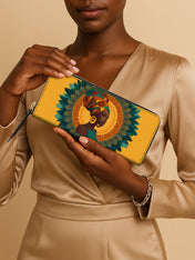 Solar Bloom Queen Slimline Zippy Wallet QR0TV222