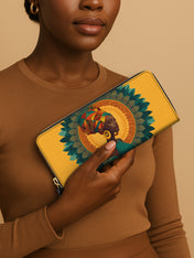 Solar Bloom Queen Slimline Zippy Wallet QR0TV222