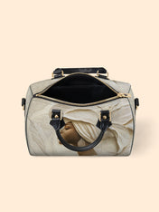 Ivory Blossom Leather Boston Bag QR0TV067