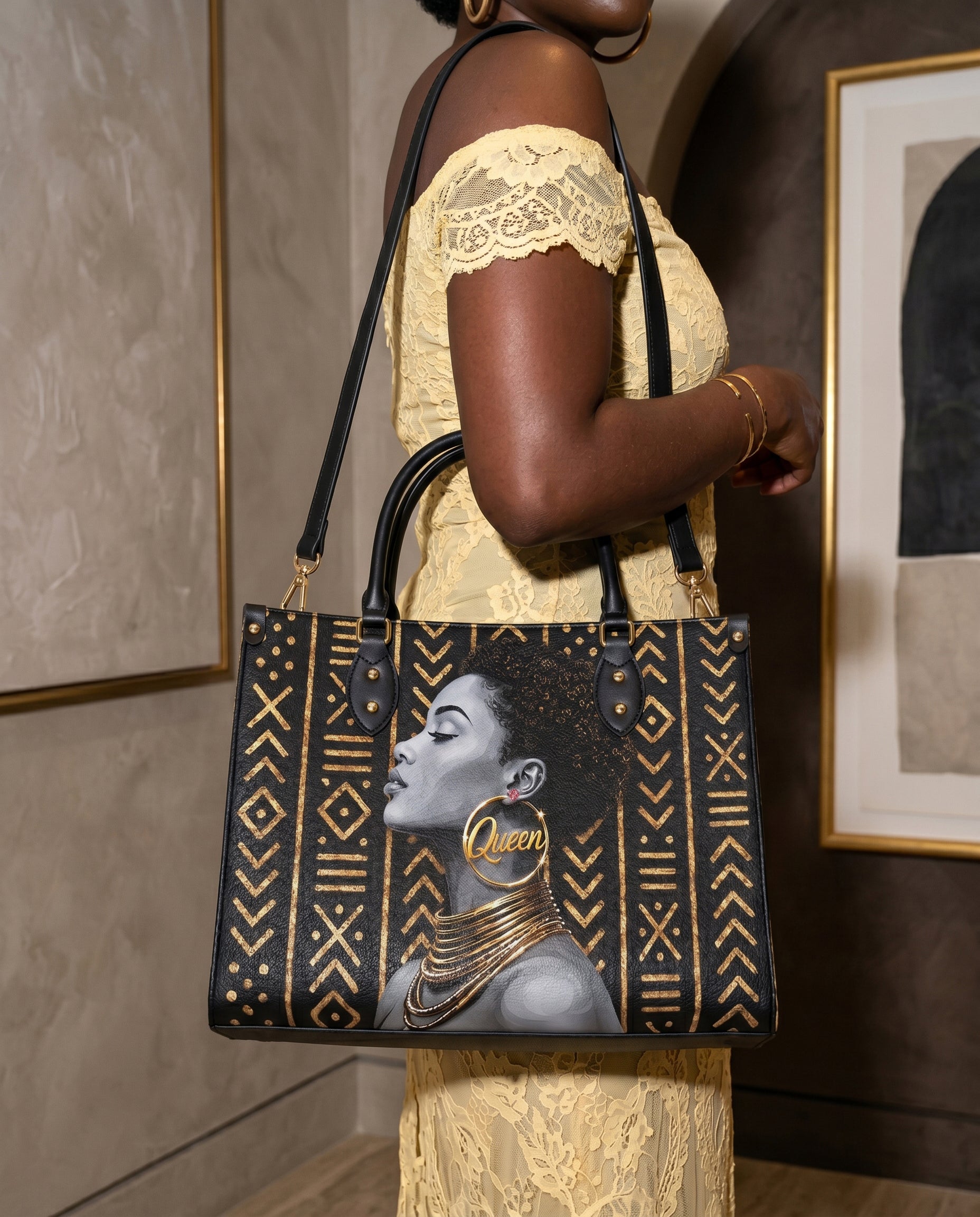 Royal Melanin Premium Leather Handbag QR0TV278