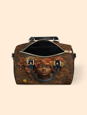Afro Flora Leather Boston Bag QR0TV027