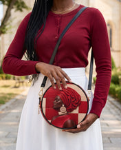 Draped in Crimson Circle Crossbody Bag QR0XD500