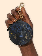 Midnight Bluebonnet Circular Coin Pouch Bag Charm QR0XD292