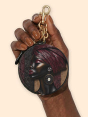 Crimson Sovereign Circular Coin Pouch Bag Charm QR0XD924