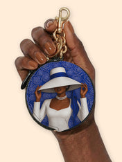 Royal Bloom Circular Coin Pouch Bag Charm QR0TV281