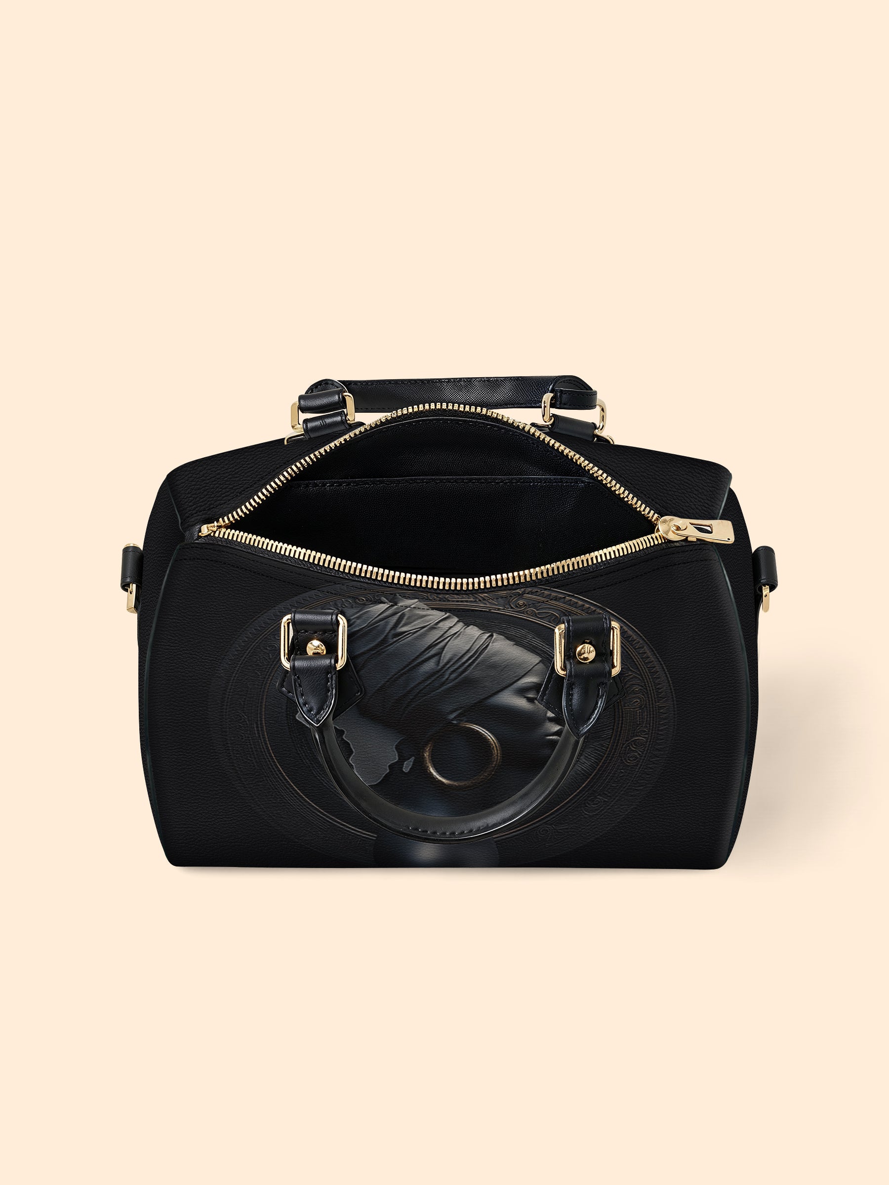 Pure Ebony Leather Boston Bag QR0TD287