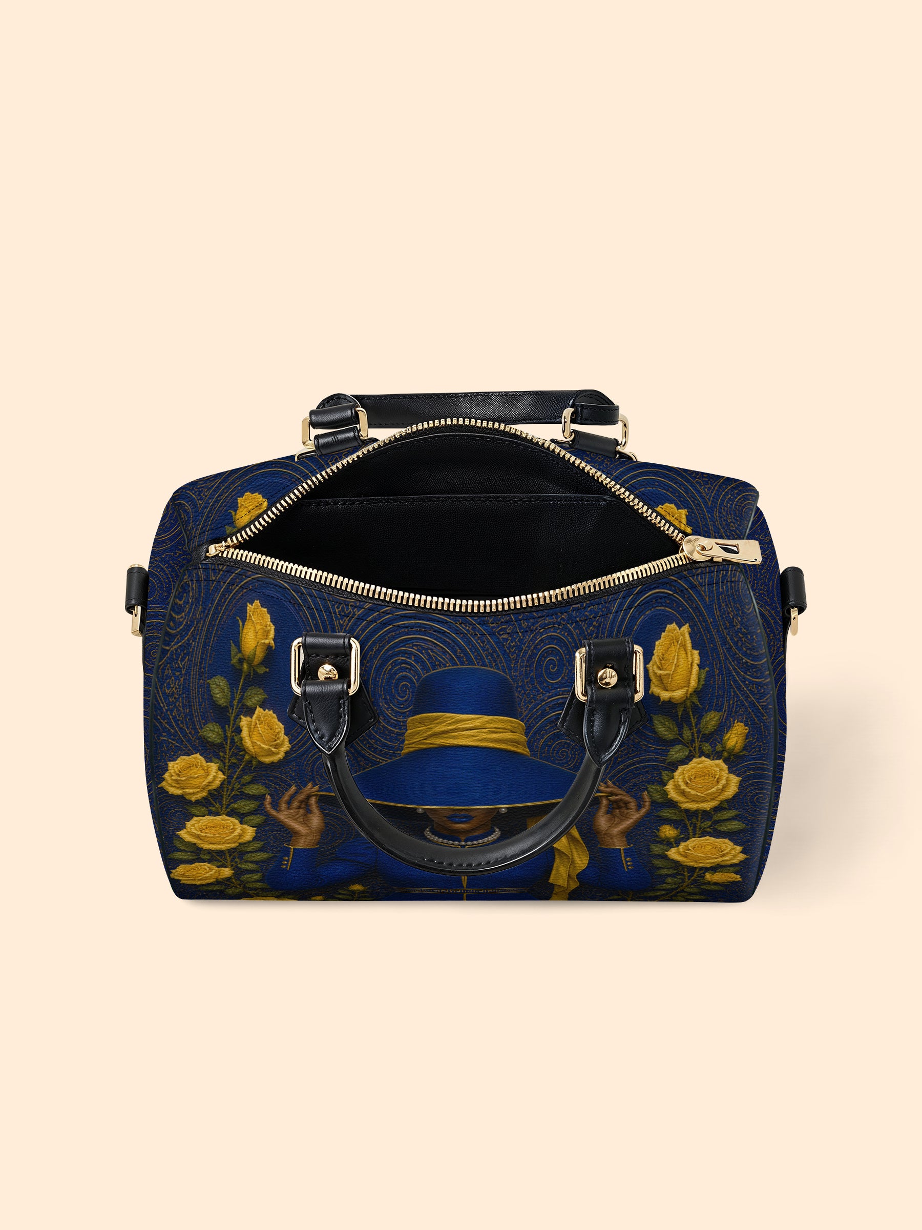 Regal Bloom Leather Boston Bag QR0HH216