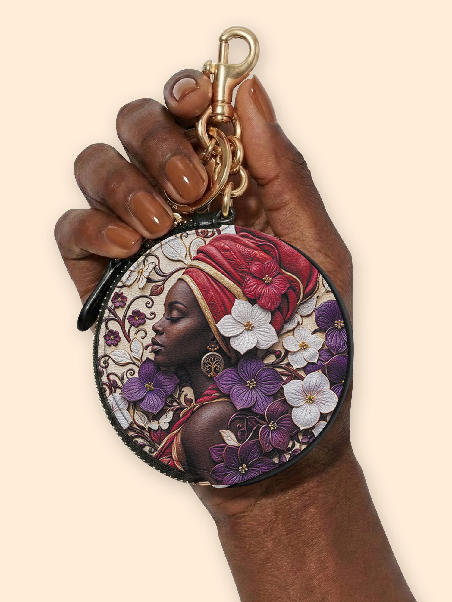 Violet Season Circular Coin Pouch Bag Charm QR0XD200
