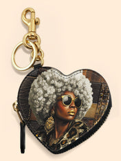 Bronze Leopard Heart Coin Pouch Bag Charm QR0TV260
