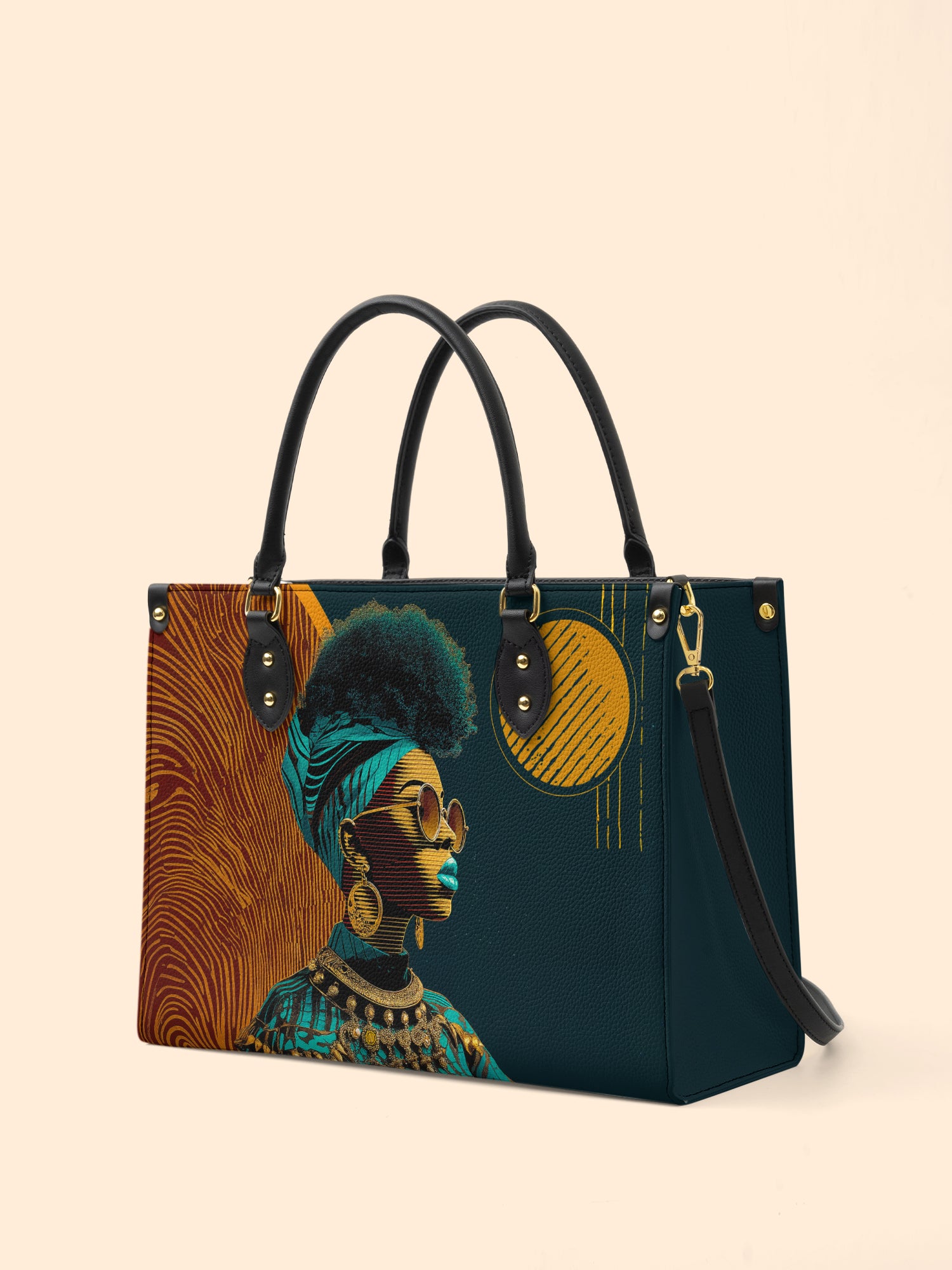 Unapologetically Black Premium Leather Handbag QR0XD125