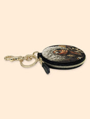 Bronze Leopard Circular Coin Pouch Bag Charm QR0TV260