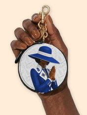 Faithful Elegance Circular Coin Pouch Bag Charm QR0TV283