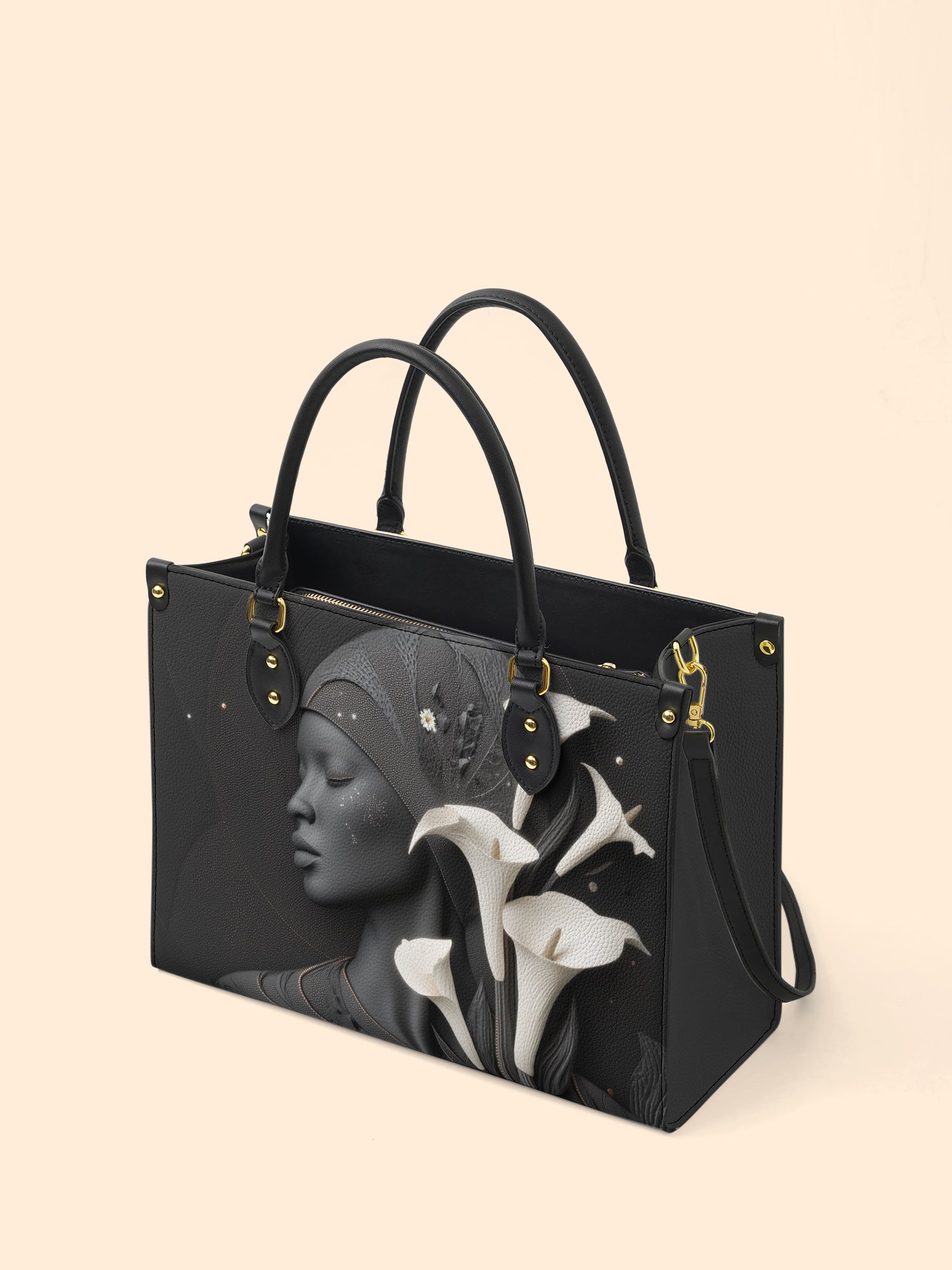 Lunar Silhouette Premium Leather Handbag QR0TD207